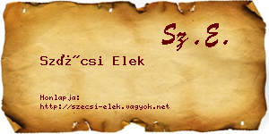 Szécsi Elek névjegykártya